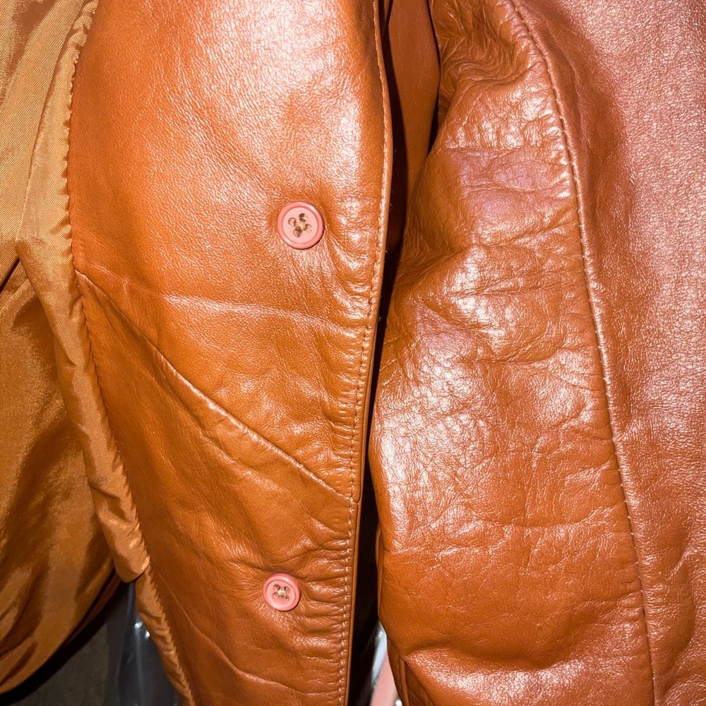 VINTAGE | 70s Wilson's Leather caramel single breasted blazer jacket - Picture 10 of 15